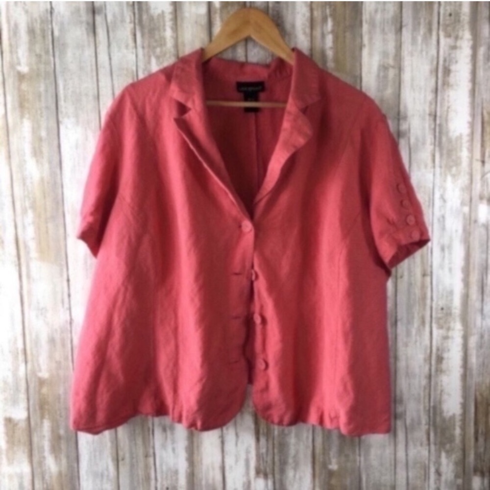 Lane Bryant Red Linen Blend Jacket - Picture 1 of 4